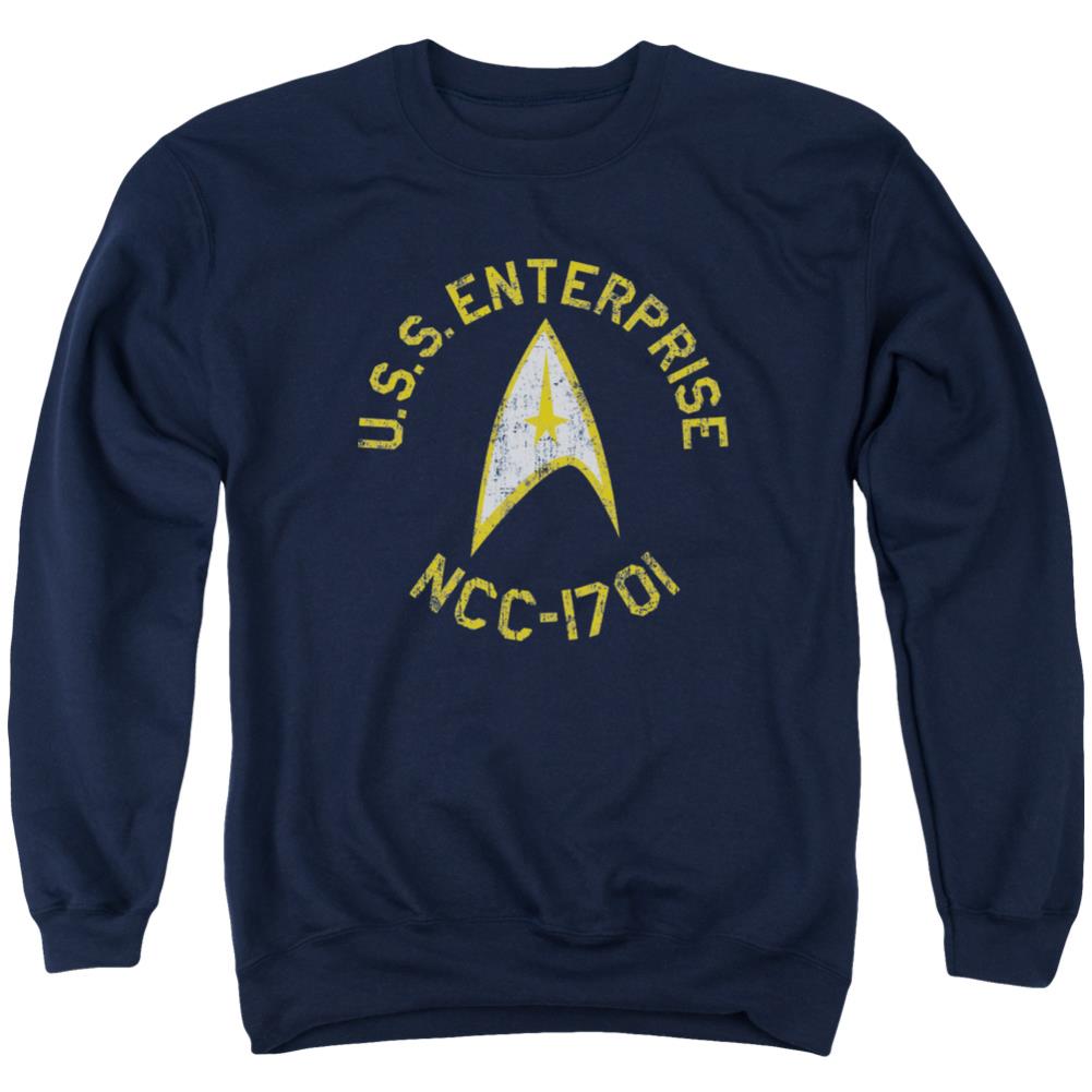 Star Trek Collegiate Men's Crewneck 50 50 Poly Long-Sleeve T-Shirt