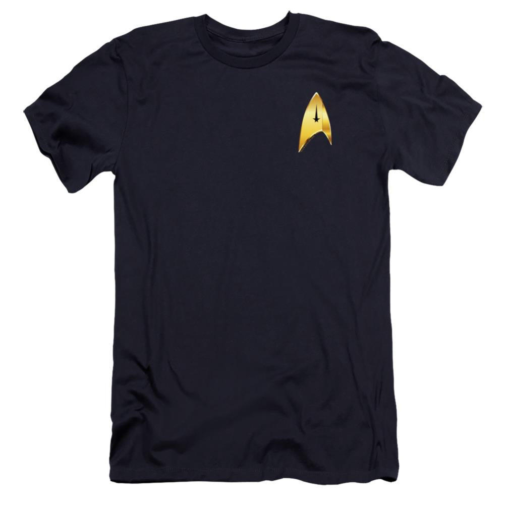 Star Trek Command Badge Men's Ultra-Soft 30/1 Cotton Slim Short-Sleeve T-Shirt