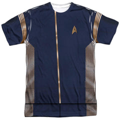 Star Trek Command Uniform (Front/Back Print) Men's Regular Fit Polyester Short-Sleeve T-Shirt