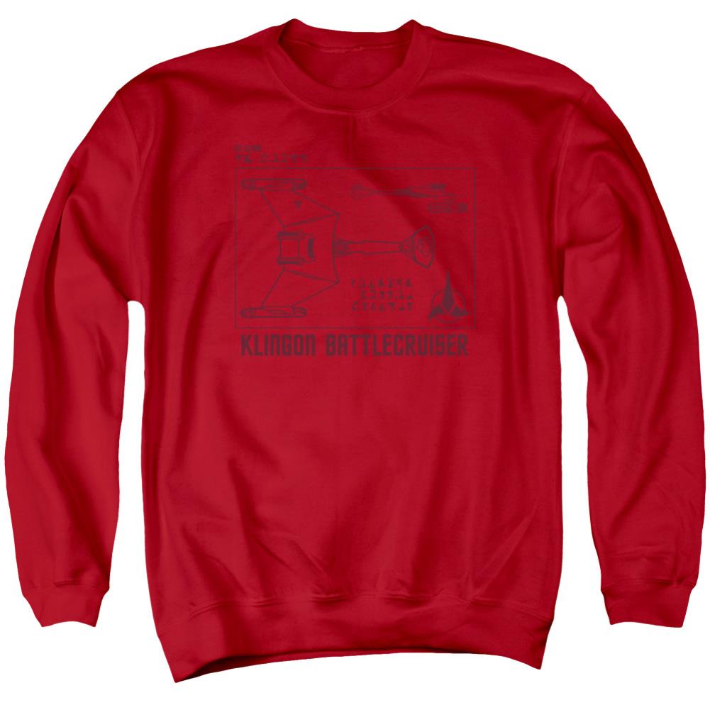 Star Trek D7 Diagram Men's Crewneck 50 50 Poly Long-Sleeve T-Shirt