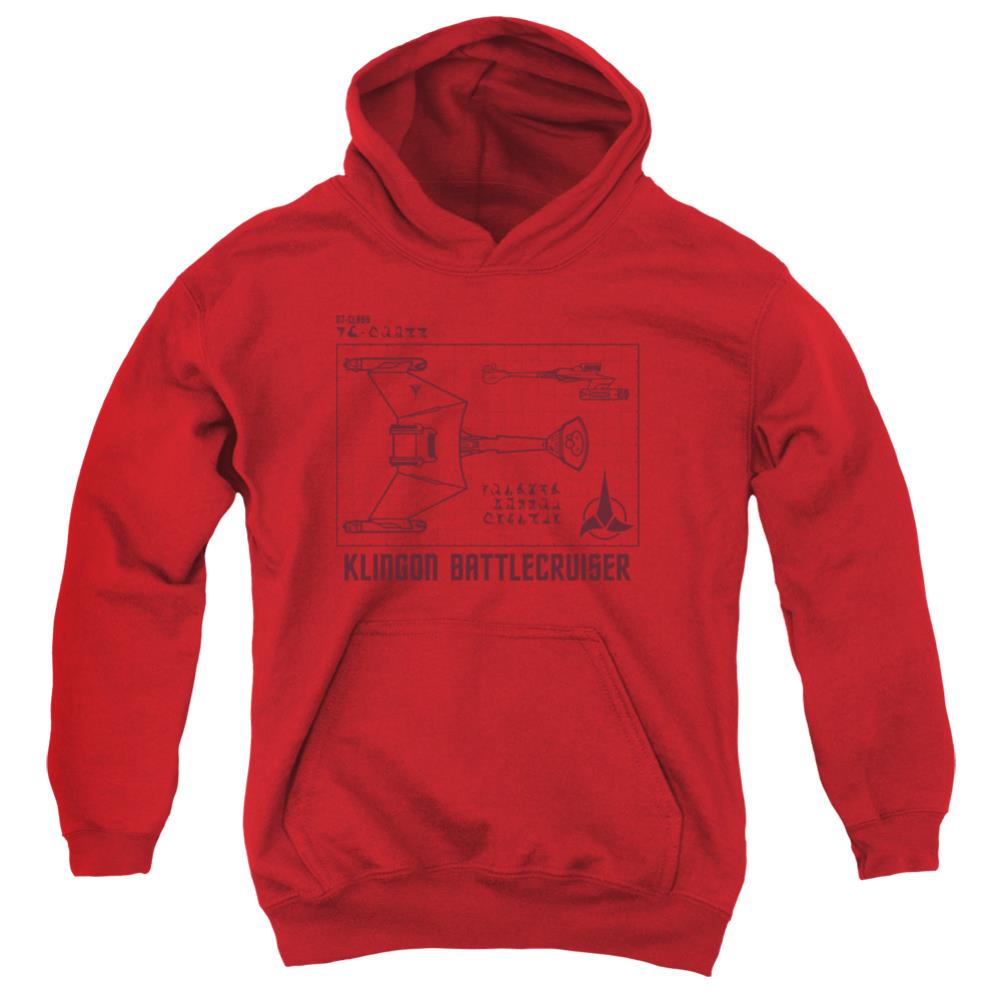 Star Trek D7 Diagram Youth Cotton Poly Pull-Over Hoodie