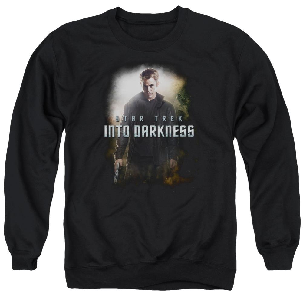 Star Trek Darkness Kirk Men's Crewneck 50 50 Poly Long-Sleeve T-Shirt