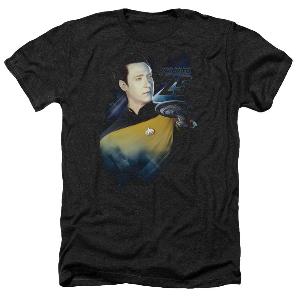 Star Trek Data 25th Men's 30/1 Heather 60 40 Poly Short-Sleeve T-Shirt
