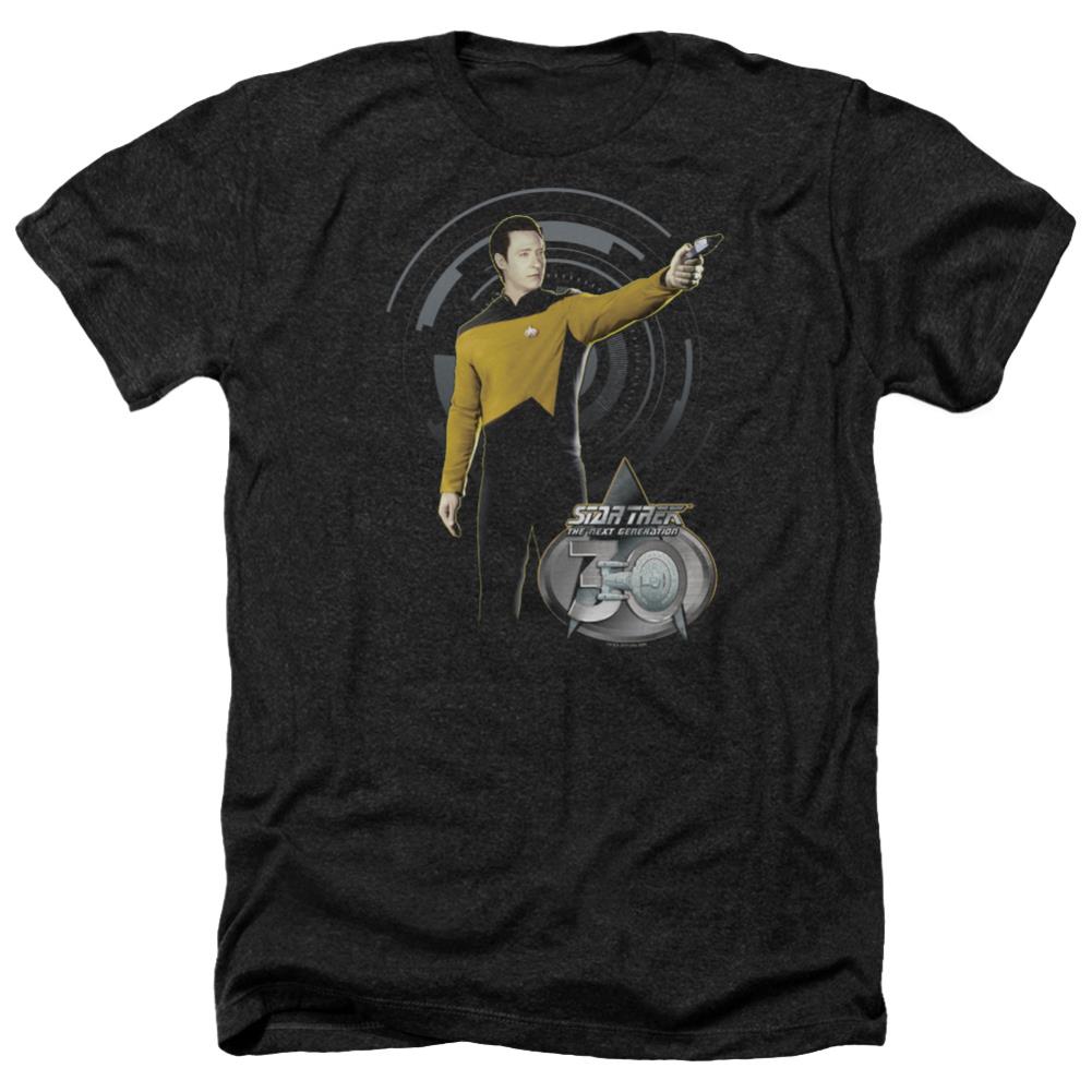 Star Trek Data 30 Men's 30/1 Heather 60 40 Poly Short-Sleeve T-Shirt