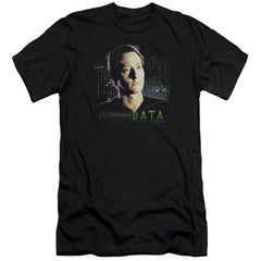 Star Trek Data Men's Ultra-Soft 30/1 Cotton Slim Short-Sleeve T-Shirt