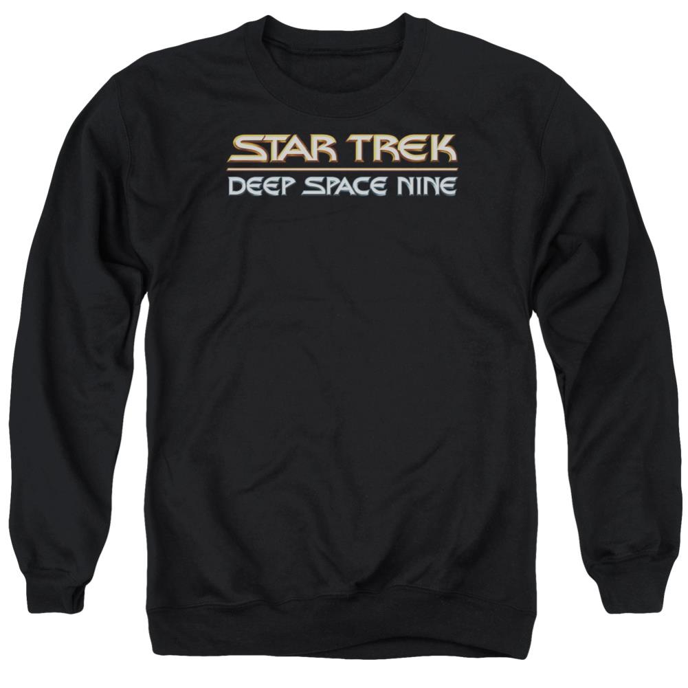 Star Trek Deep Space Nine Logo Men's Crewneck 50 50 Poly Long-Sleeve T-Shirt