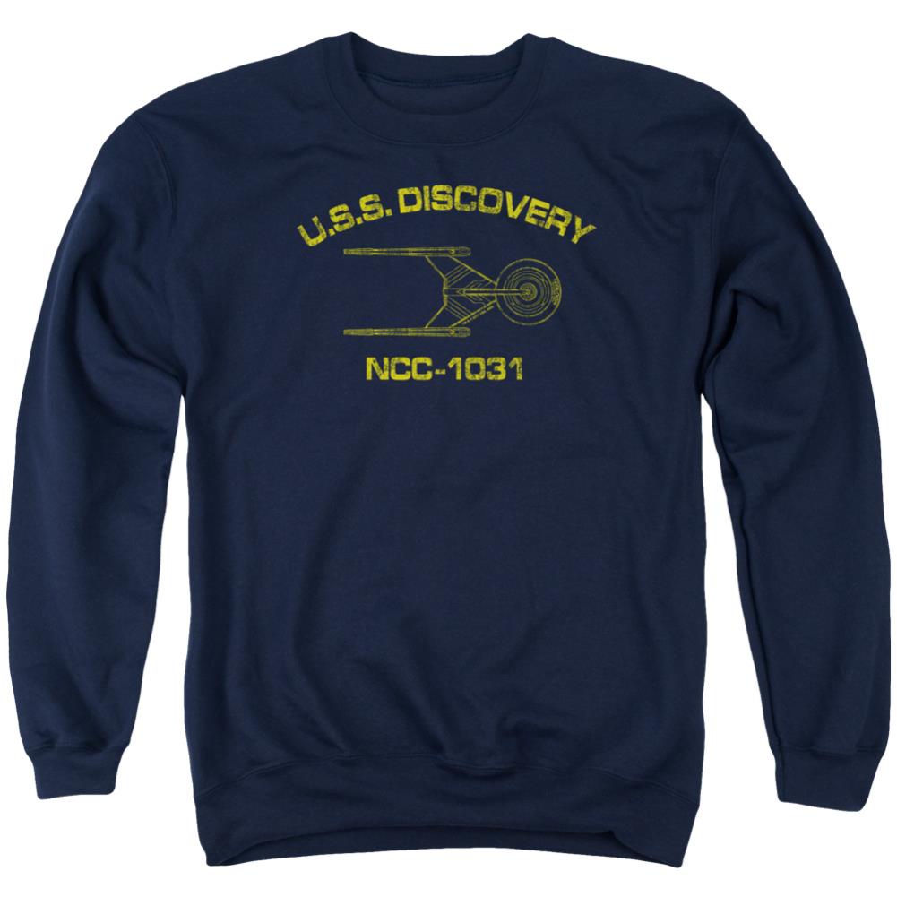 Star Trek Discovery Athletic Men's Crewneck 50 50 Poly Long-Sleeve T-Shirt