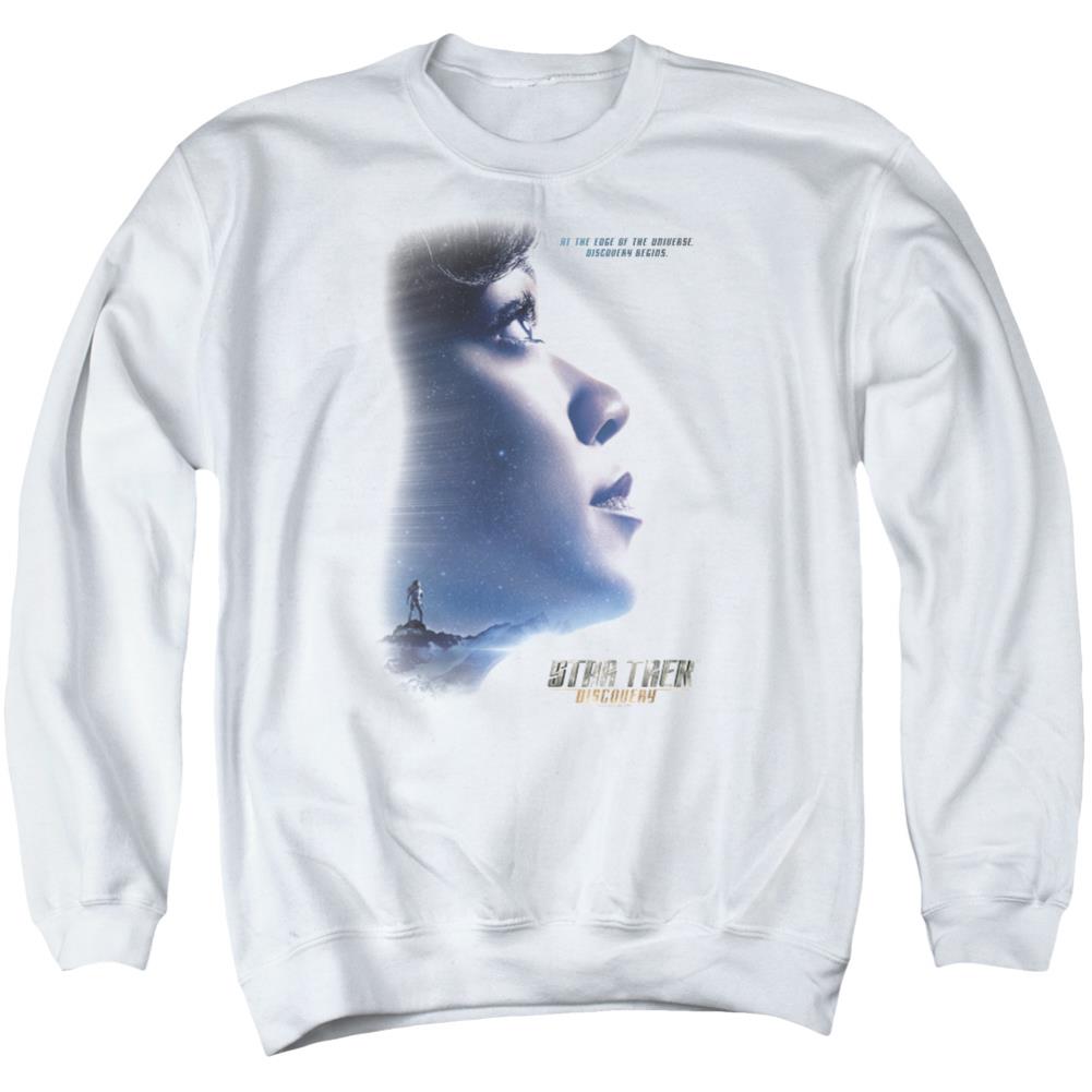 Star Trek Discovery Begins Men's Crewneck 50 50 Poly Long-Sleeve T-Shirt