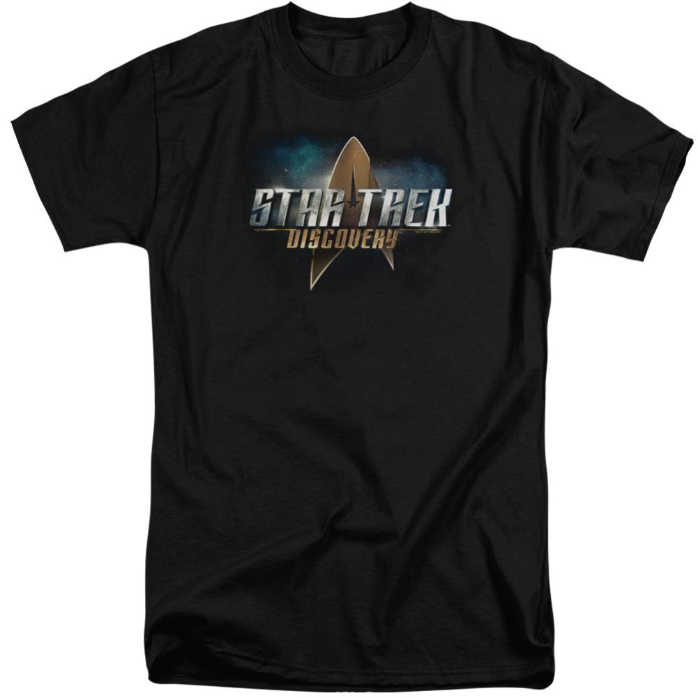 Star Trek Discovery Logo Men's 18/1 Tall Cotton Short-Sleeve T-Shirt