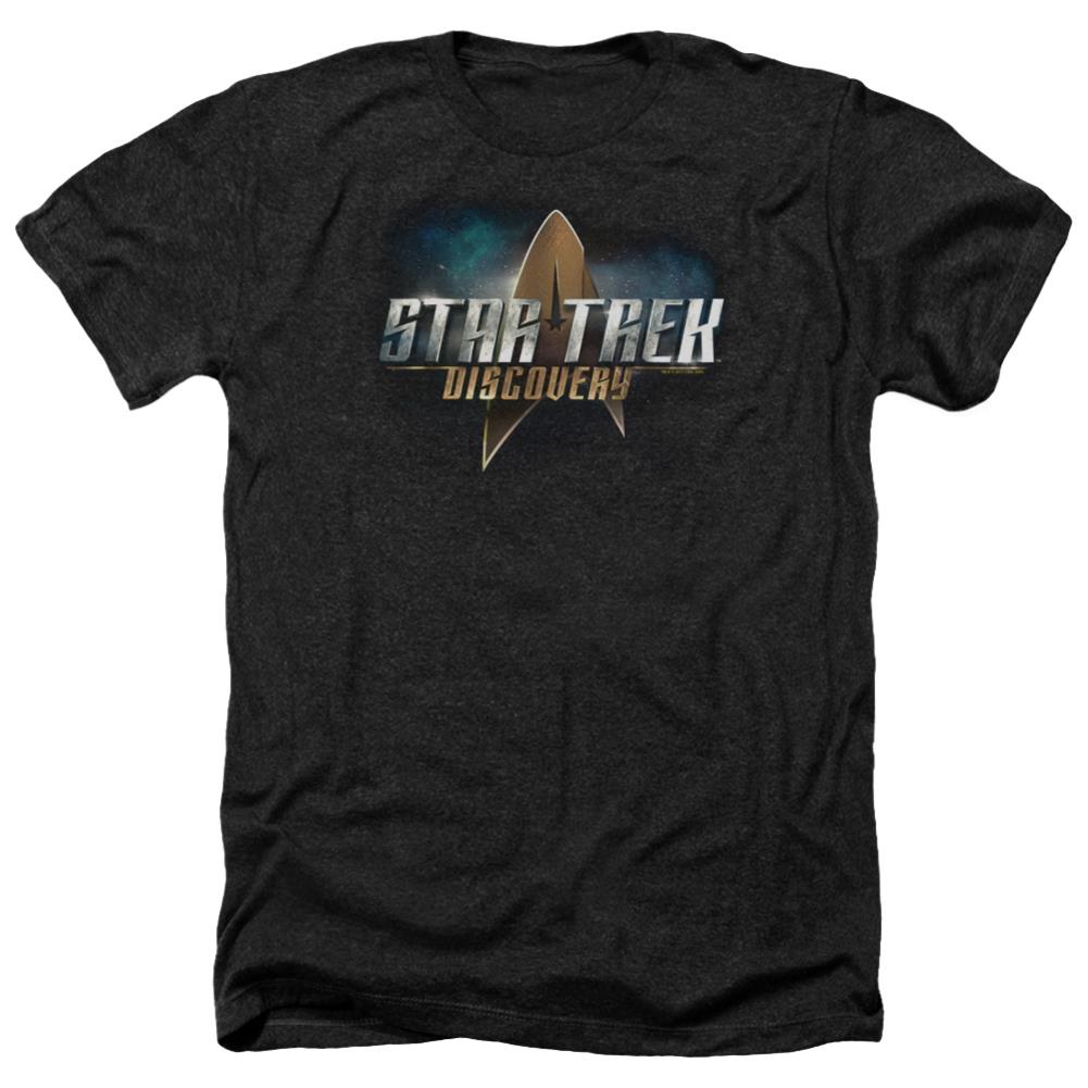 Star Trek Discovery Logo Men's 30/1 Heather 60 40 Poly Short-Sleeve T-Shirt