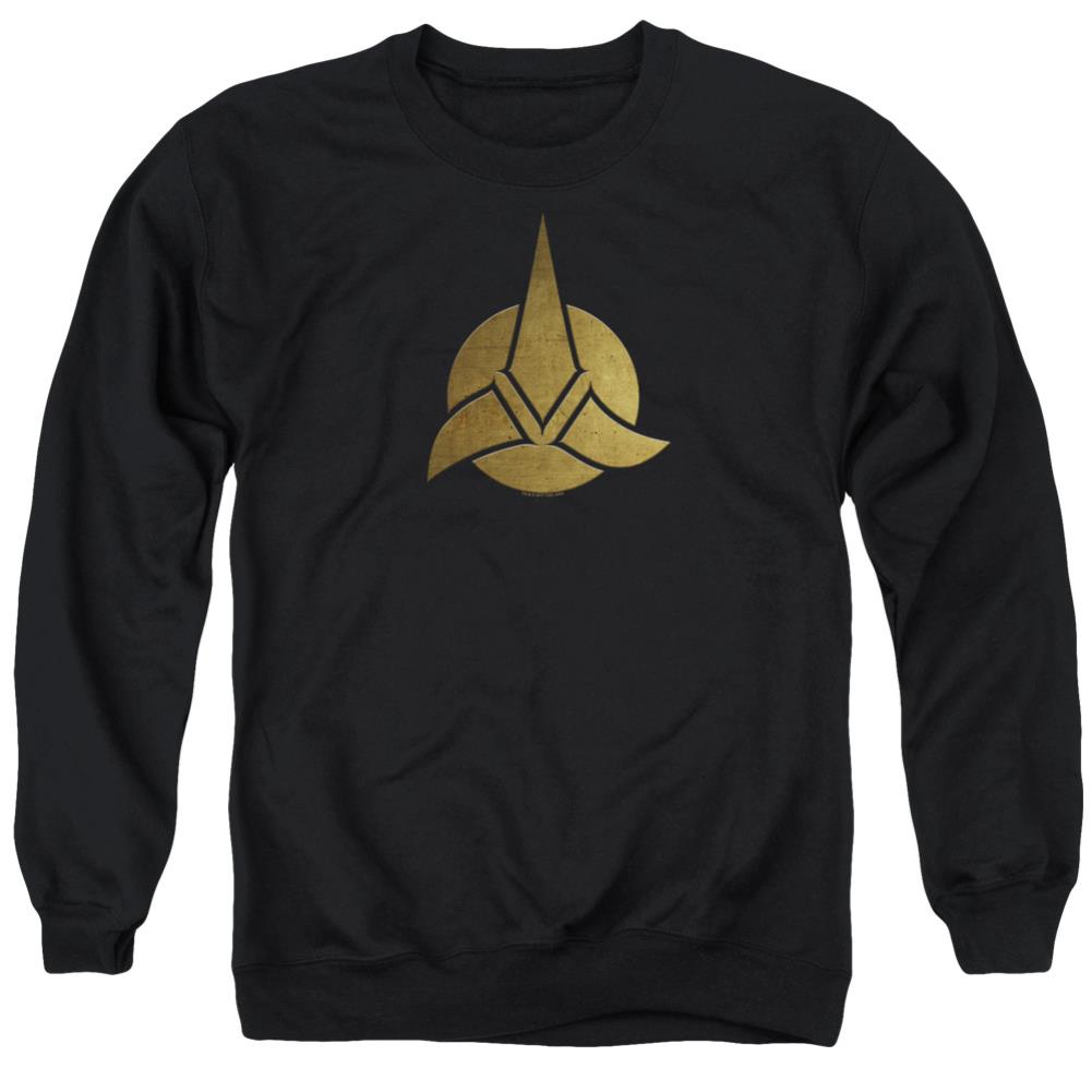 Star Trek Discovery Triquentra Men's Crewneck 50 50 Poly Long-Sleeve T-Shirt