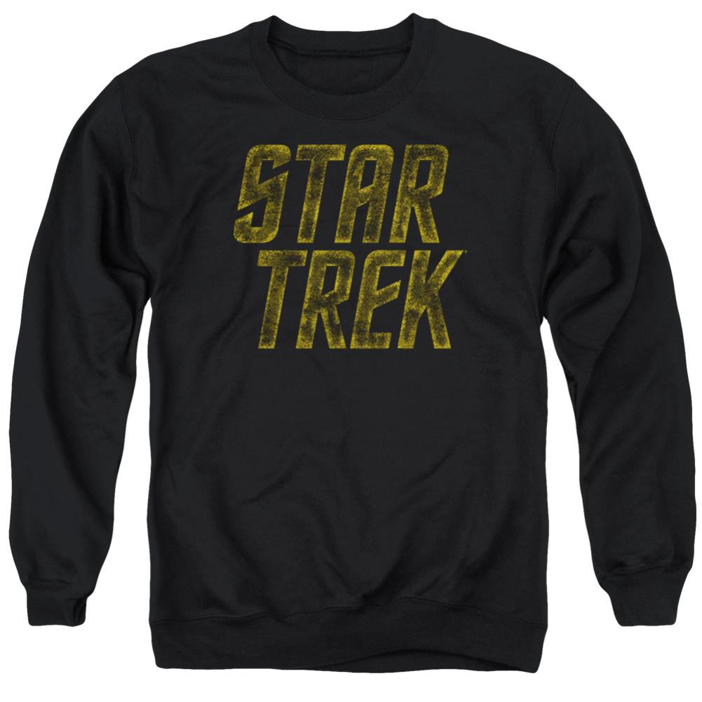 Star Trek Distressed Logo Men's Crewneck 50 50 Poly Long-Sleeve T-Shirt