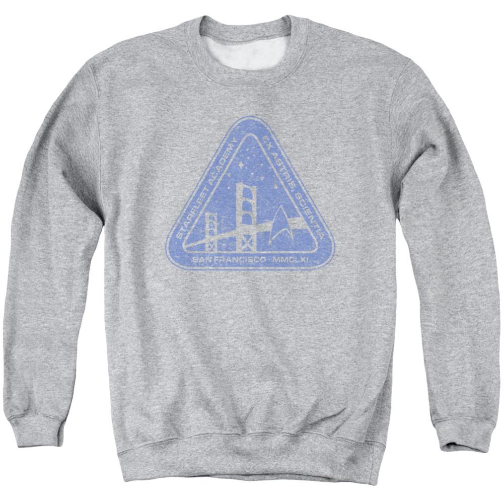 Star Trek Distressed Logo Men's Crewneck 50 50 Poly Long-Sleeve T-Shirt