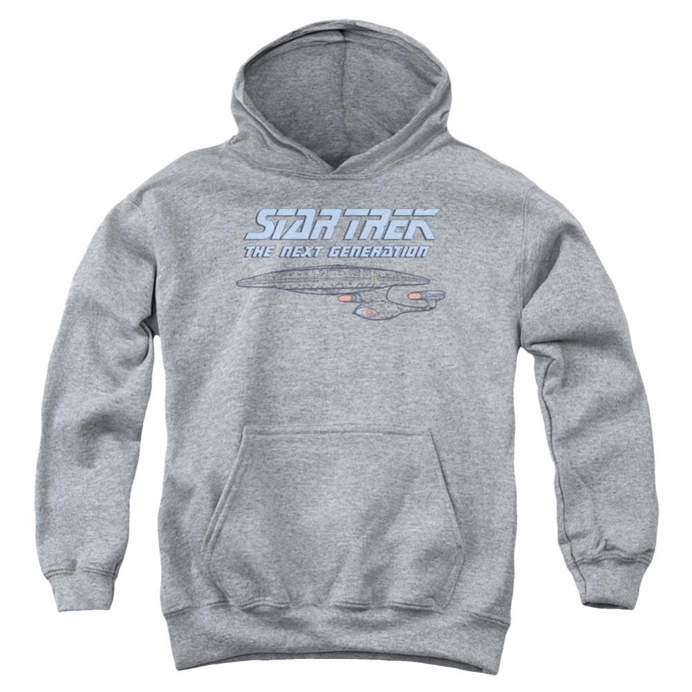Star Trek Distressed TNG Youth Cotton Poly Pull-Over Hoodie