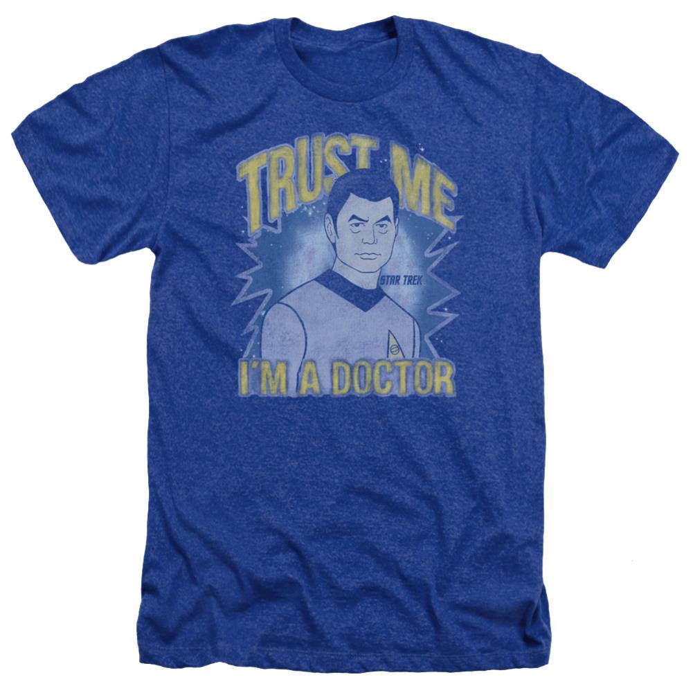 Star Trek Doctor Men's 30/1 Heather 60 40 Poly Short-Sleeve T-Shirt