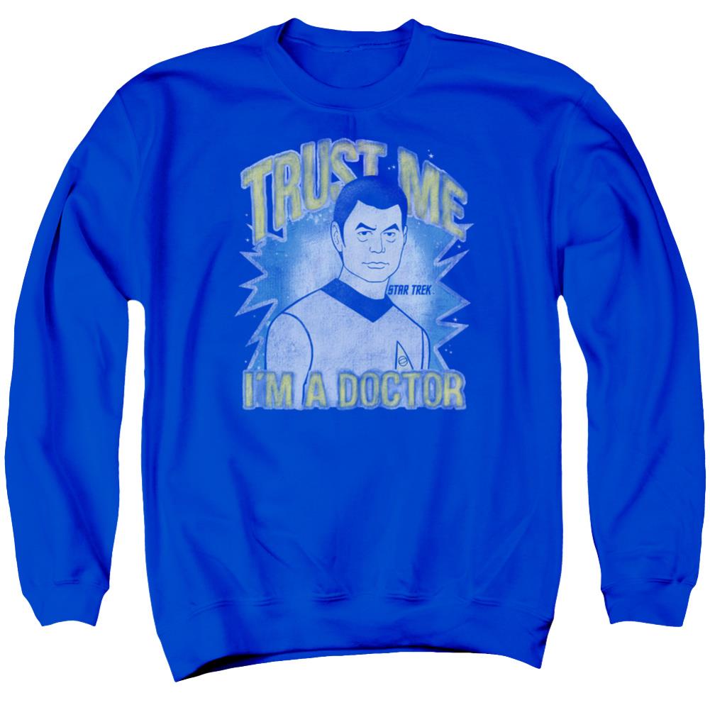 Star Trek Doctor Men's Crewneck 50 50 Poly Long-Sleeve T-Shirt
