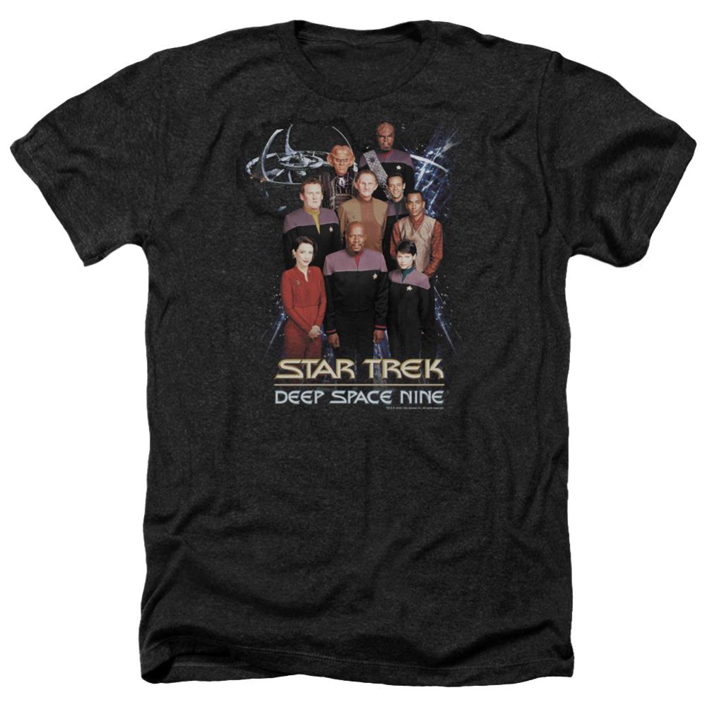 Star Trek DS9 Crew Men's 30/1 Heather 60 40 Poly Short-Sleeve T-Shirt