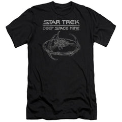 Star Trek DS9 Station Men's Ultra-Soft 30/1 Cotton Slim Short-Sleeve T-Shirt