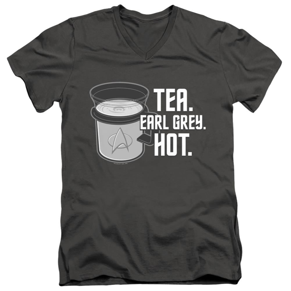 Star Trek Earl Grey Men's 30/1 Cotton Slim V-Neck T-Shirt