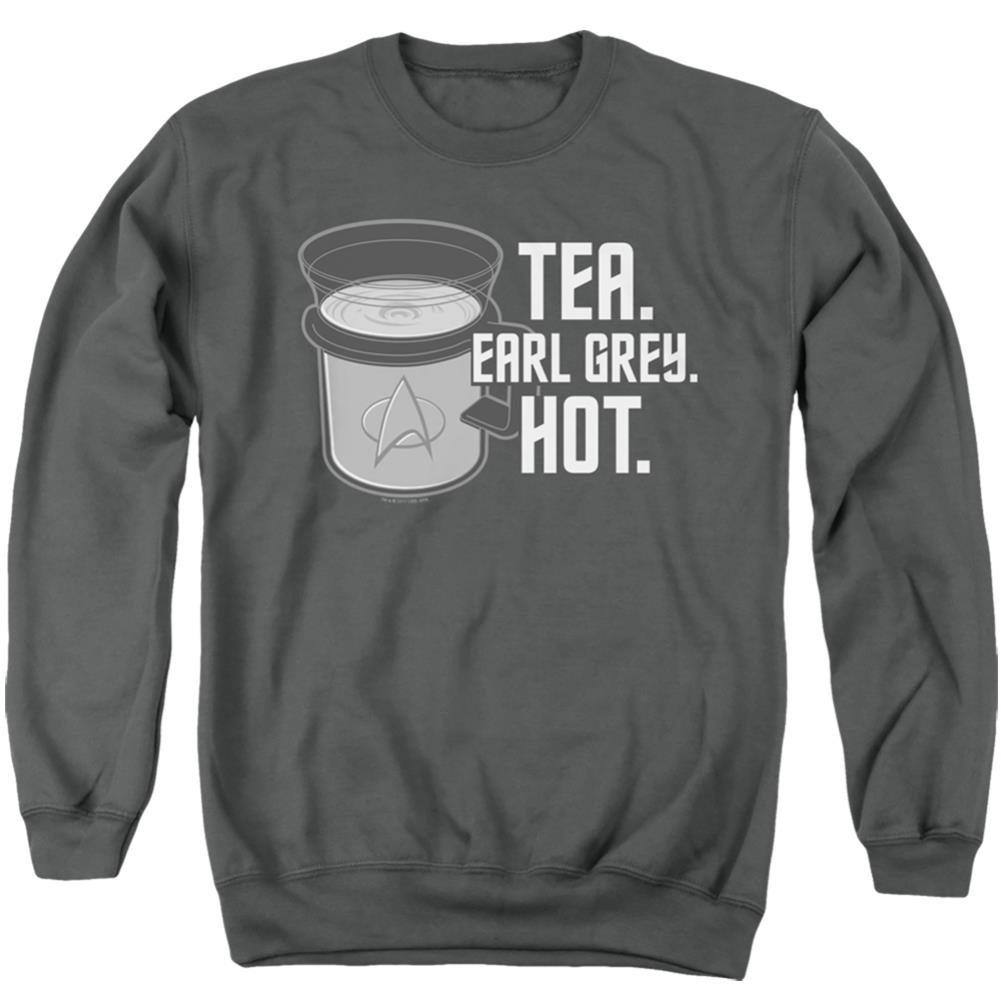 Star Trek Earl Grey Men's Crewneck 50 50 Poly Long-Sleeve T-Shirt