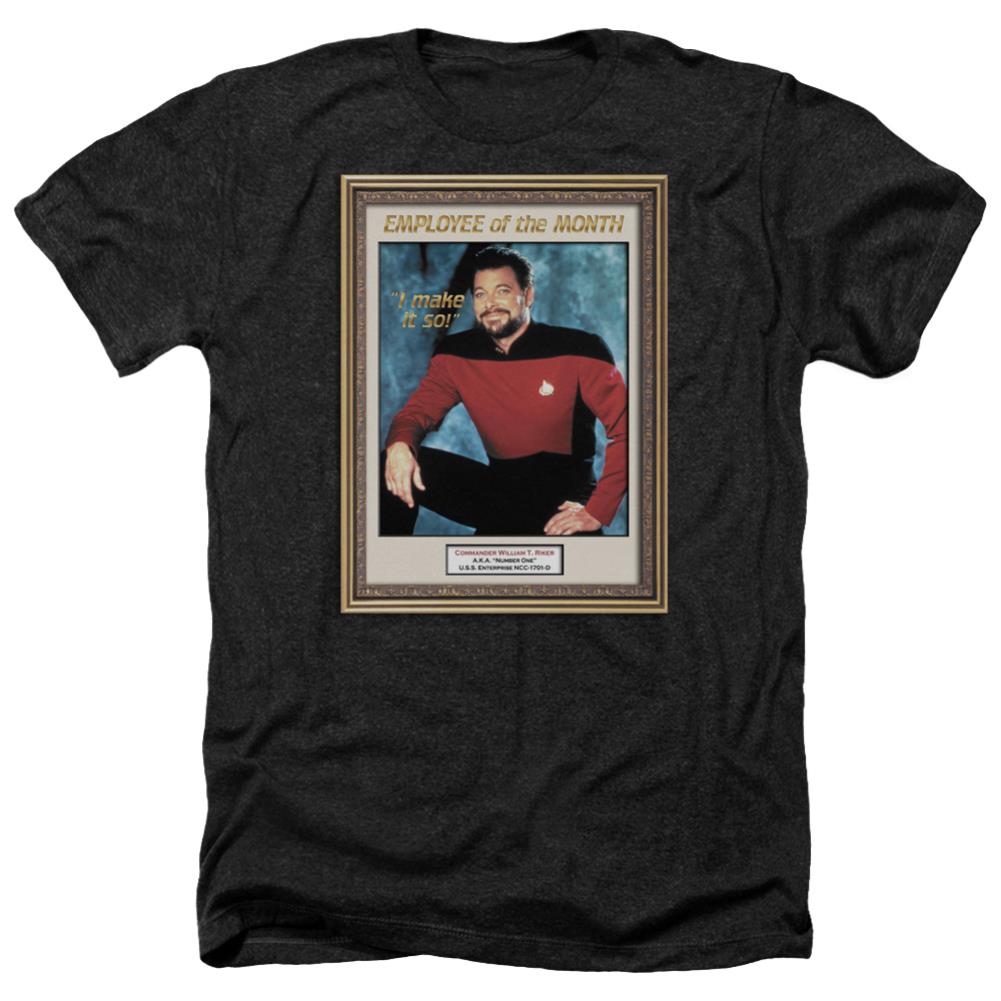 Star Trek Employee Of Month Men's 30/1 Heather 60 40 Poly Short-Sleeve T-Shirt