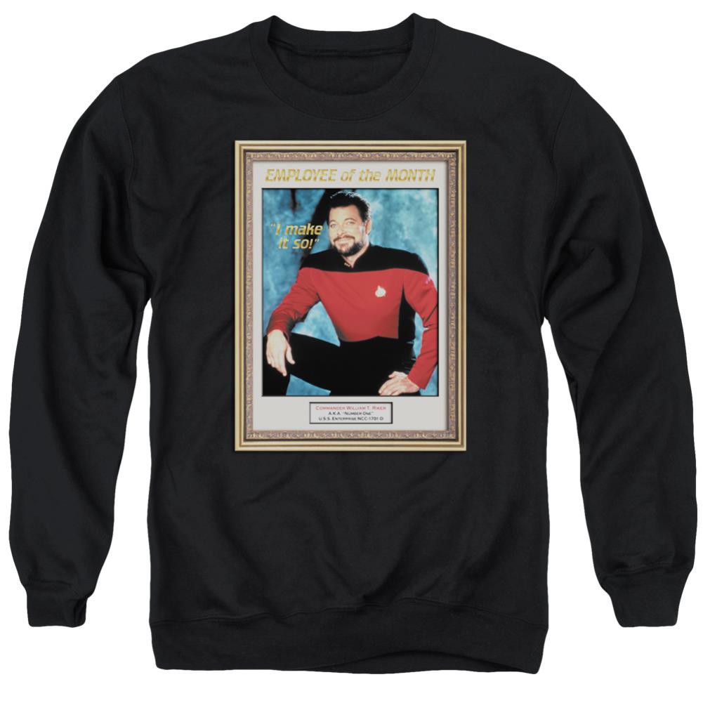 Star Trek Employee Of Month Men's Crewneck 50 50 Poly Long-Sleeve T-Shirt