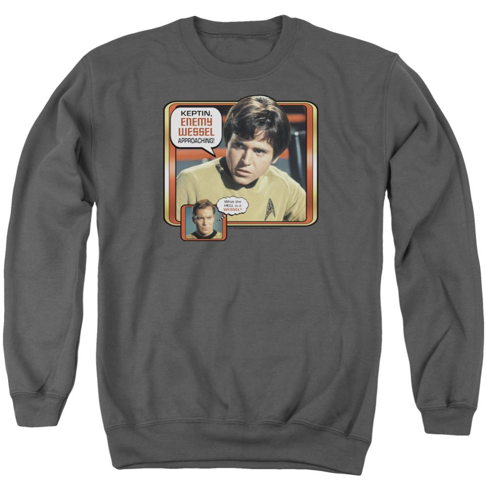 Star Trek Enemy Wessel Men's Crewneck 50 50 Poly Long-Sleeve T-Shirt