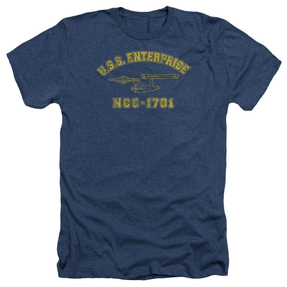 Star Trek Enterprise Athletic Men's 30/1 Heather 60 40 Poly Short-Sleeve T-Shirt