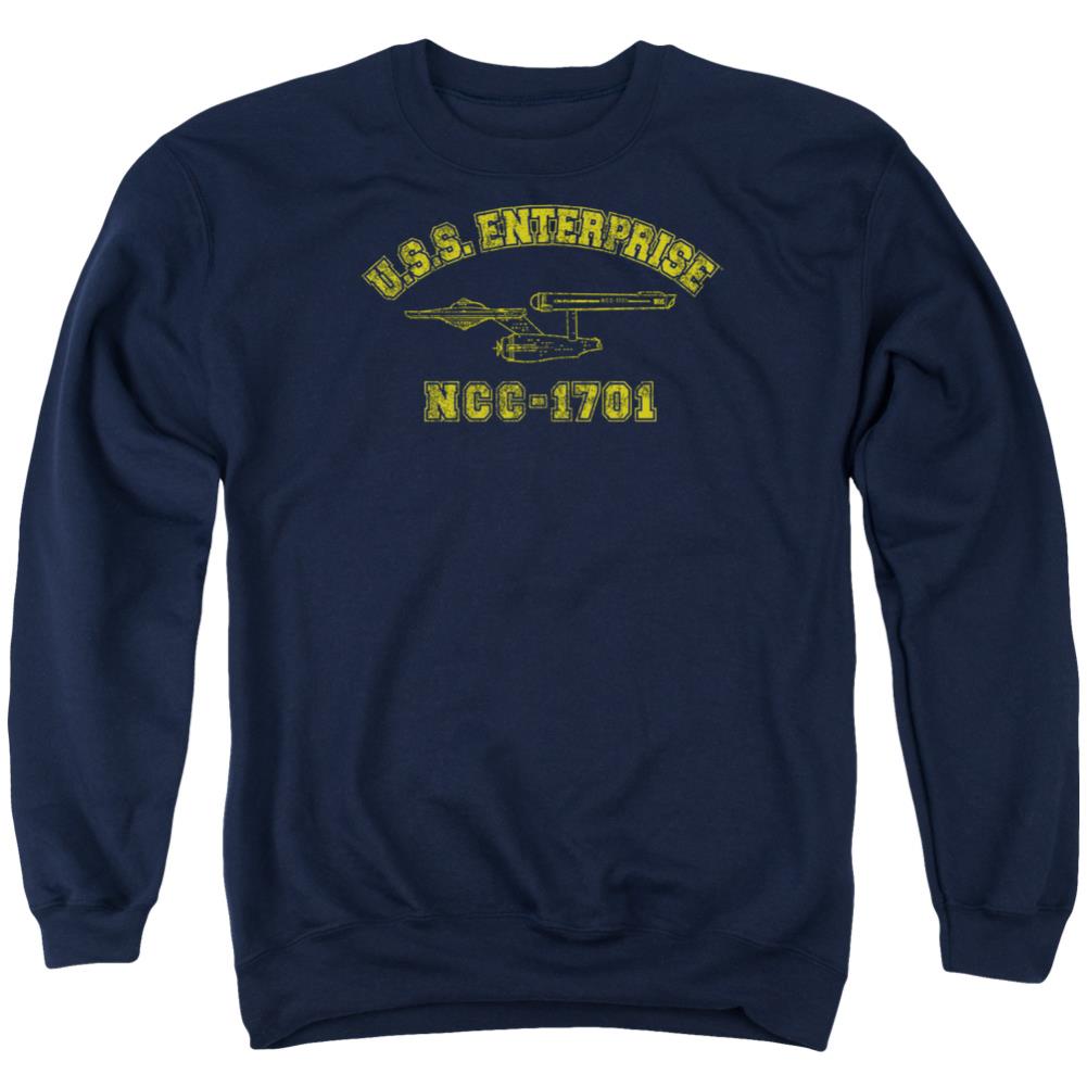 Star Trek Enterprise Athletic Men's Crewneck 50 50 Poly Long-Sleeve T-Shirt