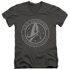 Star Trek Enterprise Crest Men's 30/1 Cotton Slim V-Neck T-Shirt