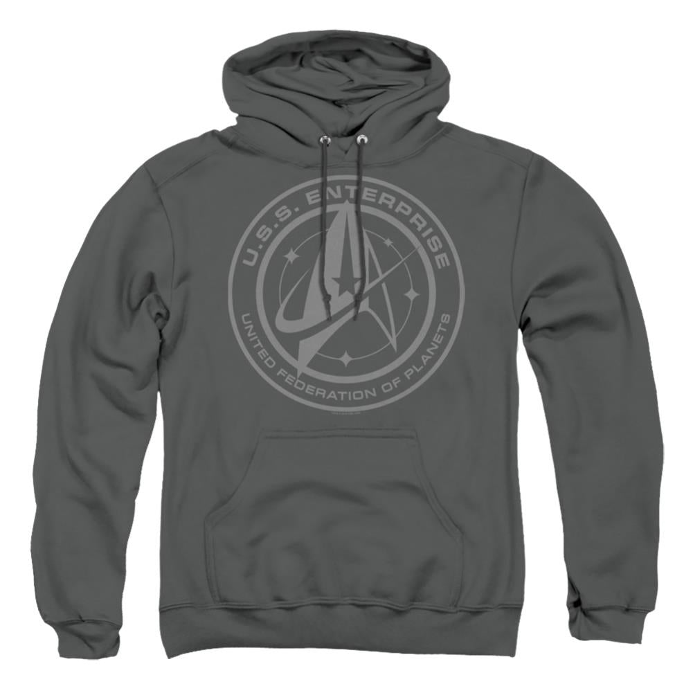 Star Trek Enterprise Crest Men's Pull-Over 75 25 Poly Hoodie