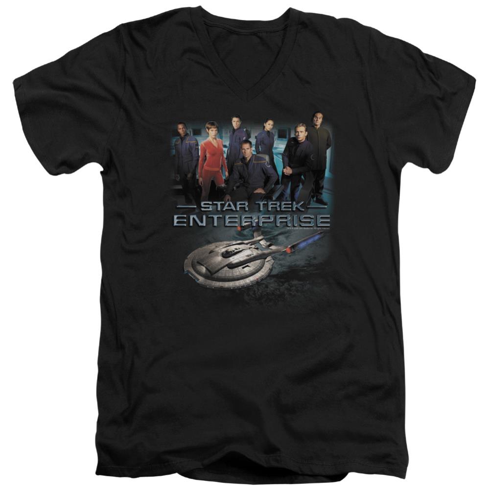 Star Trek Enterprise Crew Men's 30/1 Cotton Slim V-Neck T-Shirt