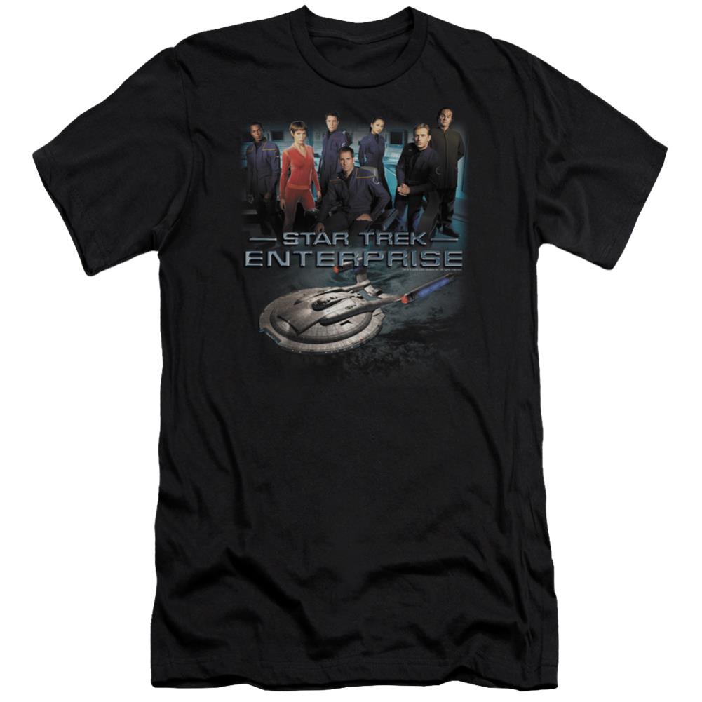 Star Trek Enterprise Crew Men's Ultra-Soft 30/1 Cotton Slim Short-Sleeve T-Shirt