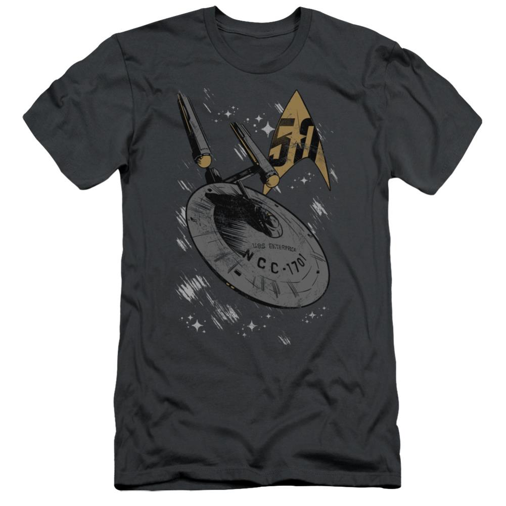 Star Trek Enterprise Dash Men's Ultra-Soft 30/1 Cotton Slim Short-Sleeve T-Shirt