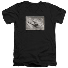 Star Trek Enterprise Kanji Men's 30/1 Cotton Slim V-Neck T-Shirt
