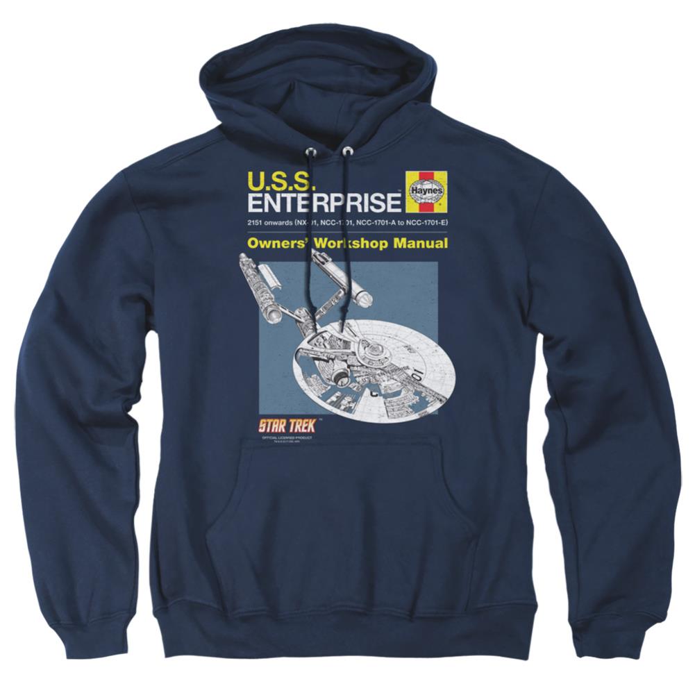 Star Trek Enterprise Manual Men's Pull-Over 75 25 Poly Hoodie