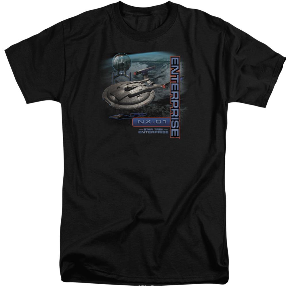 Star Trek Enterprise NX-01 Men's 18/1 Tall Cotton Short-Sleeve T-Shirt