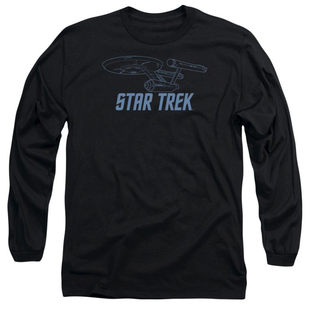 Star Trek Enterprise Outline Men's 18/1 Cotton Long-Sleeve T-Shirt