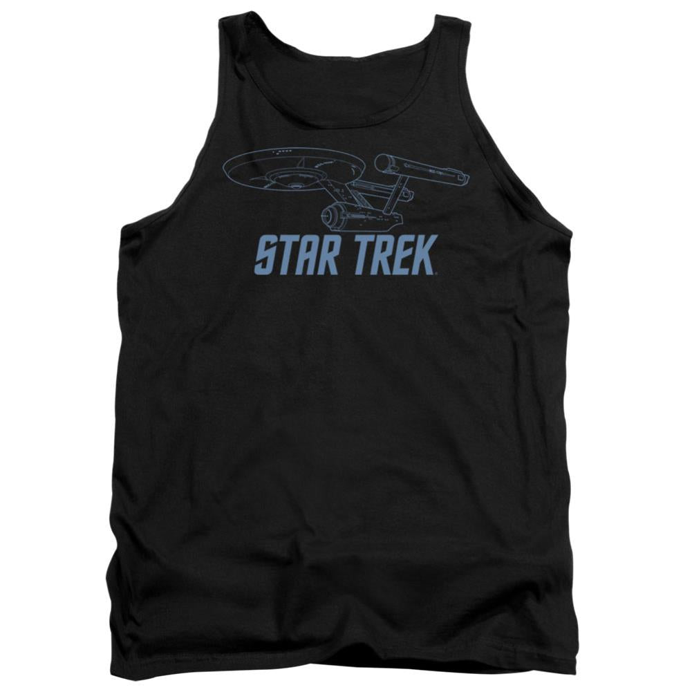 Star Trek Enterprise Outline Men's 18/1 Cotton Tank Top