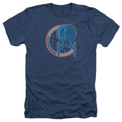 Star Trek Enterprise Patch Men's 30/1 Heather 60 40 Poly Short-Sleeve T-Shirt