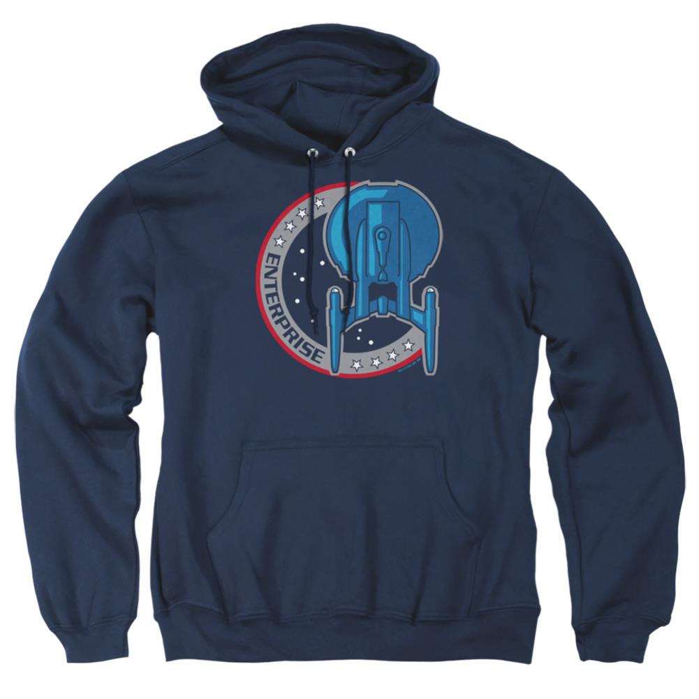 Star Trek Enterprise Patch Men's Pull-Over 75 25 Poly Hoodie