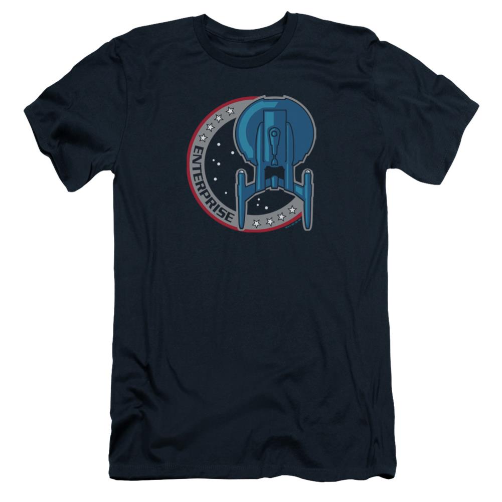Star Trek Enterprise Patch Men's Ultra-Soft 30/1 Cotton Slim Short-Sleeve T-Shirt