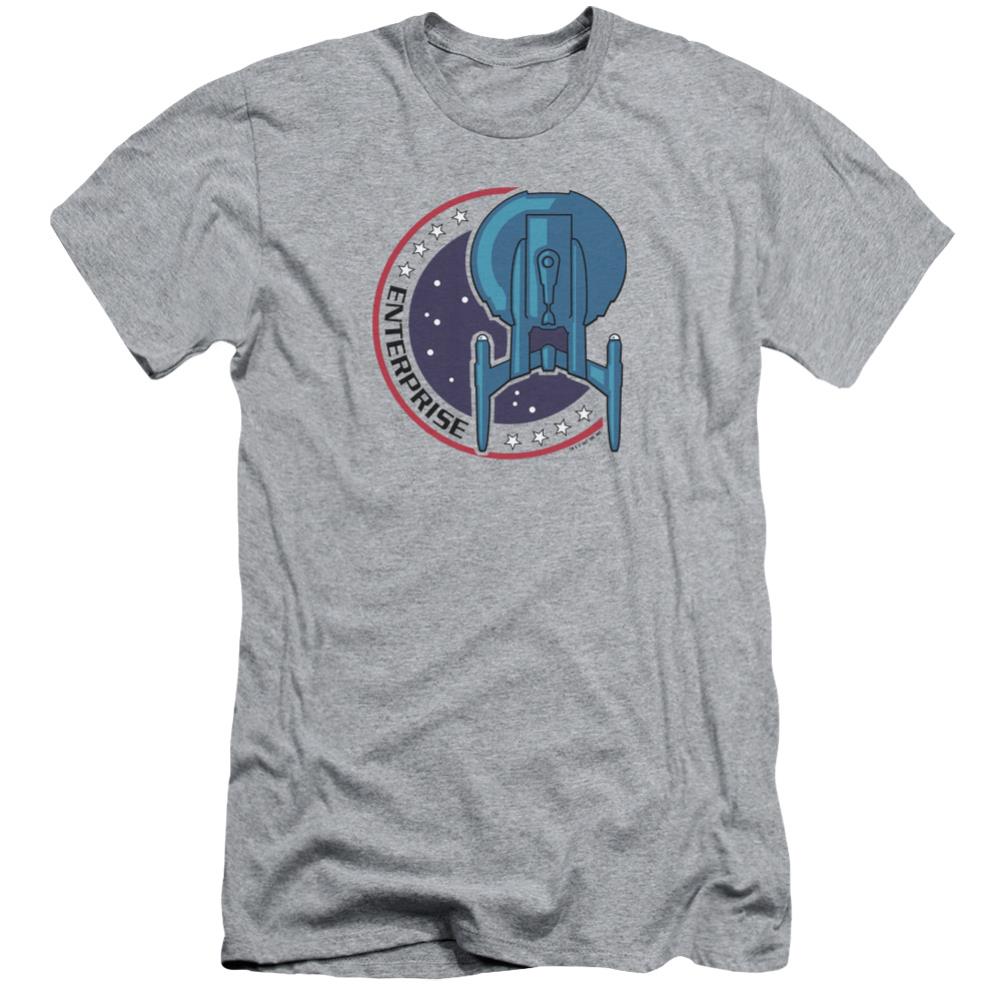 Star Trek Enterprise Patch Men's Ultra-Soft 30/1 Cotton Slim Short-Sleeve T-Shirt
