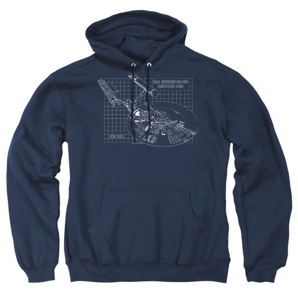 Star Trek Enterprise Prints Men's Pull-Over 75 25 Poly Hoodie
