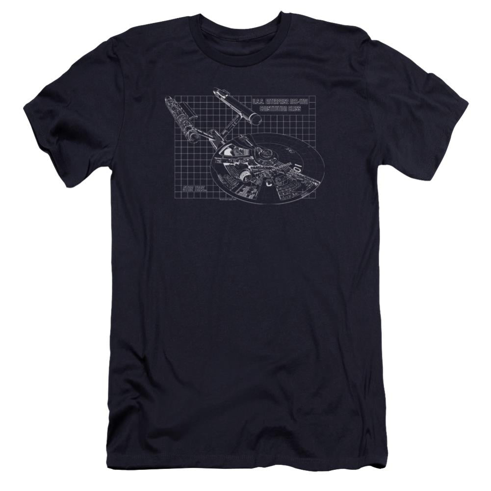 Star Trek Enterprise Prints Men's Ultra-Soft 30/1 Cotton Slim Short-Sleeve T-Shirt