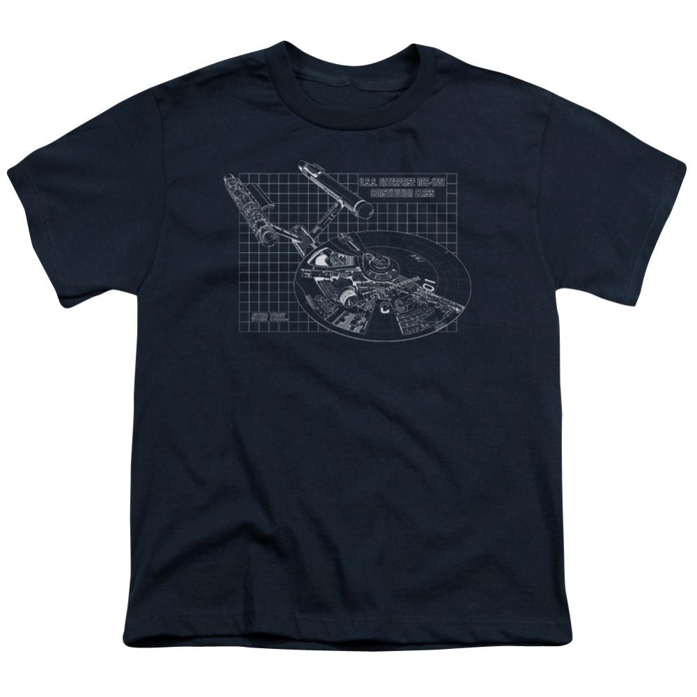 Star Trek Enterprise Prints Youth 18/1 100% Cotton Short-Sleeve T-Shirt