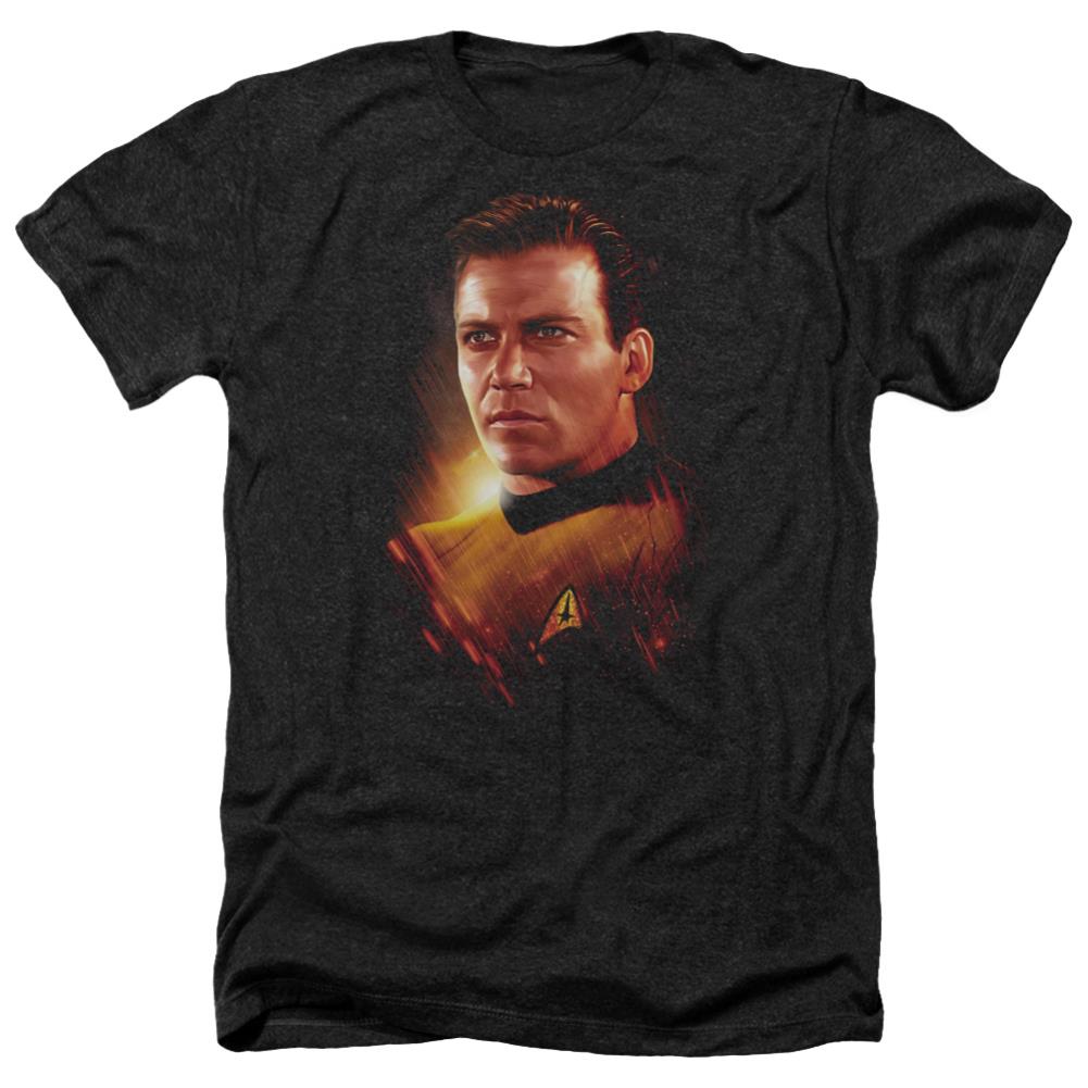 Star Trek Epic Kirk Men's 30/1 Heather 60 40 Poly Short-Sleeve T-Shirt