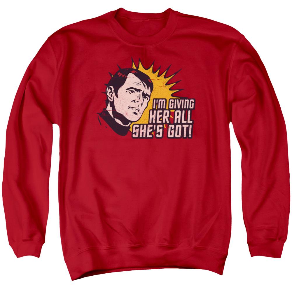 Star Trek Everything Men's Crewneck 50 50 Poly Long-Sleeve T-Shirt