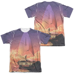 Star Trek Explore (Front/Back Print) Men's Regular Fit Poly Cotton Short-Sleeve T-Shirt