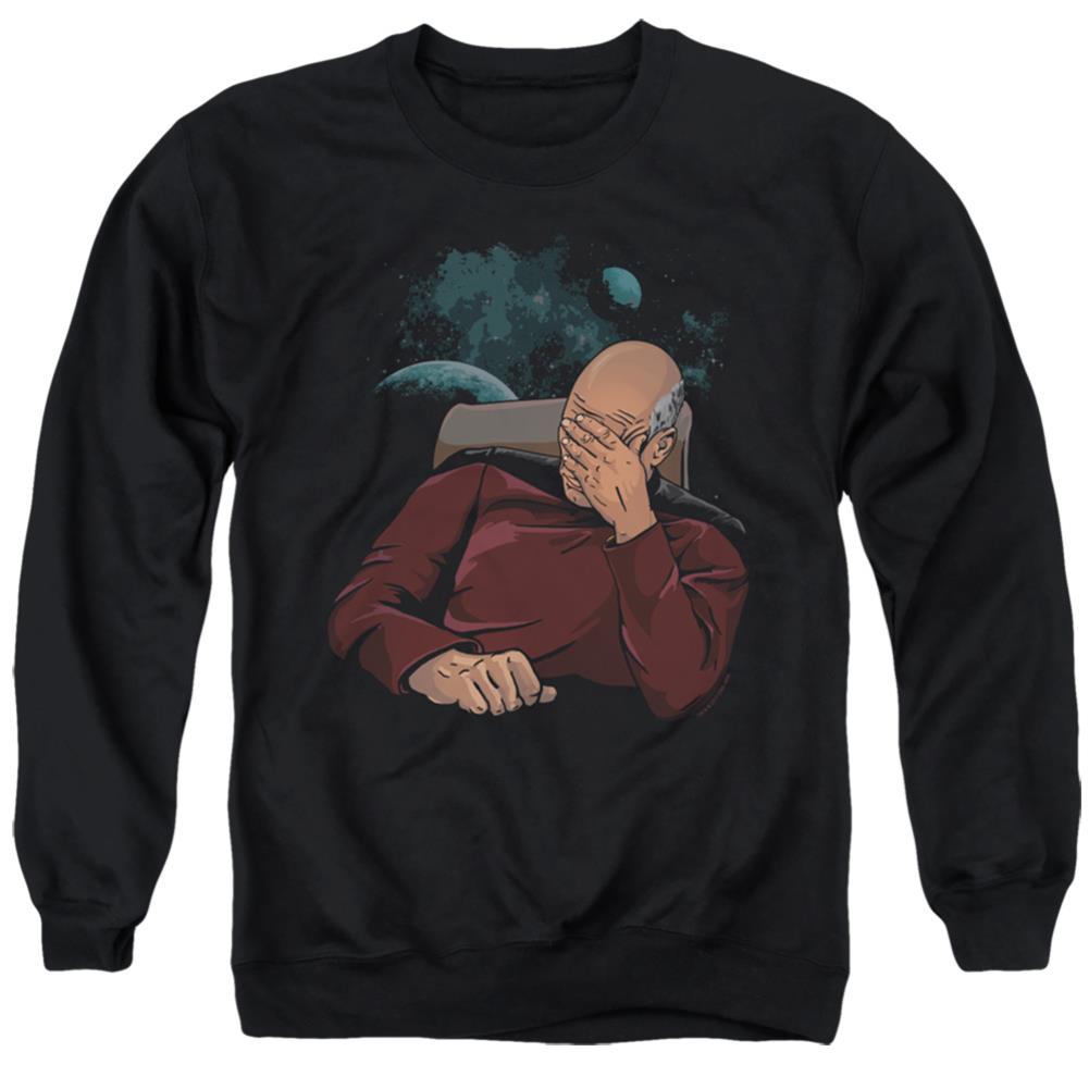 Star Trek Facepalm Men's Crewneck 50 50 Poly Long-Sleeve T-Shirt